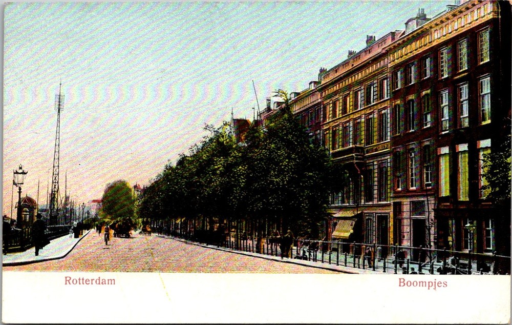 Dr Jim Stamps Postcard Rotterdam Boompies Street Scene Unposted Undivided