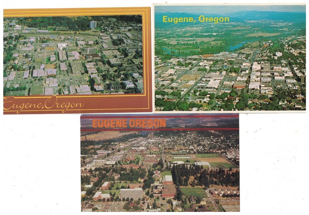 3 Vintage Views Of Eugene Oregon Postcard