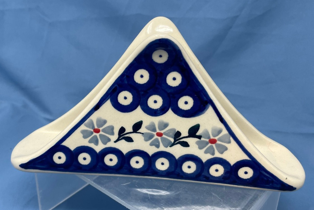 Polish Pottery Unikat Floral Napkin Holder