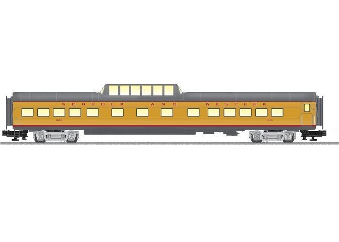 LIONEL 2027300 N&W Vistavision Dome Car 1613 O Scale Model Train
