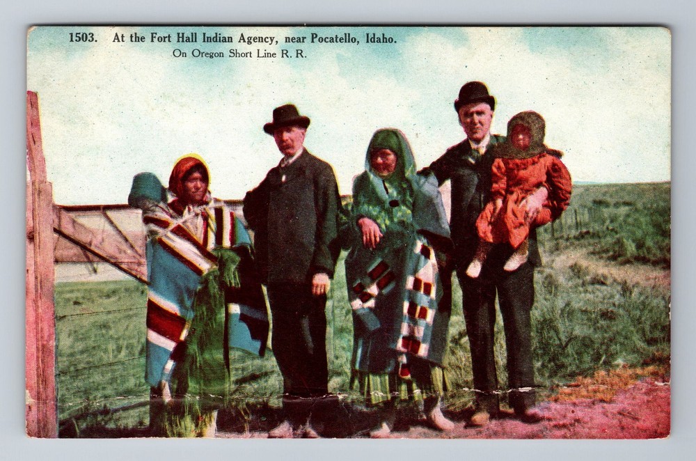Pocatello ID-Idaho, People At The Fort Hall Indian Agency, Vintage Postcard