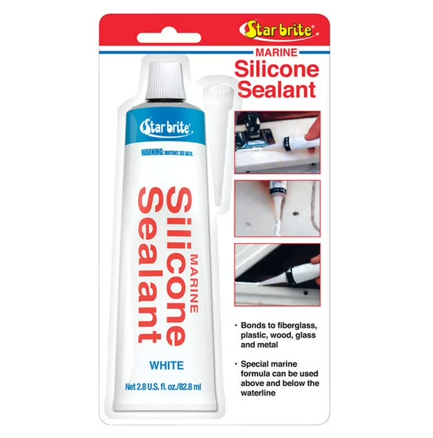 Marine Grade Clear Silicone Sealant 2.8 Oz Tube