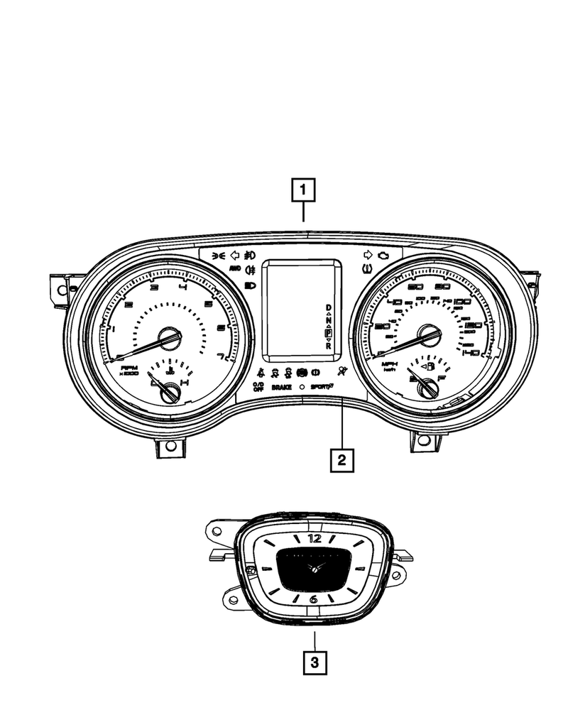 Genuine Mopar Instrument Cluster Mask 68331202AA