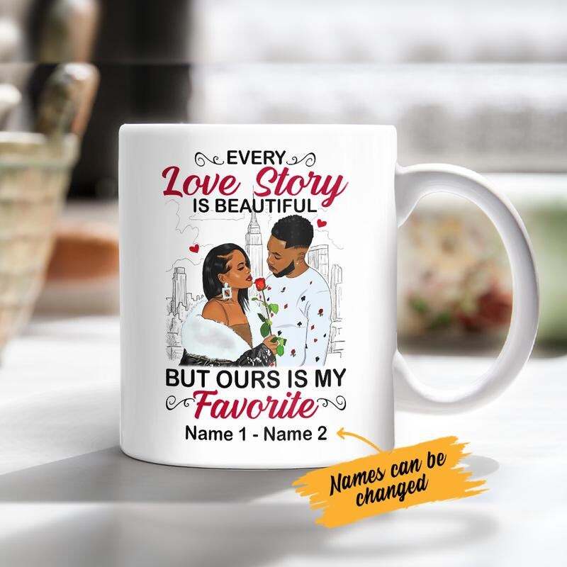 Personalized Bwa Couple Love Story Mug Personalized Coffee Mug