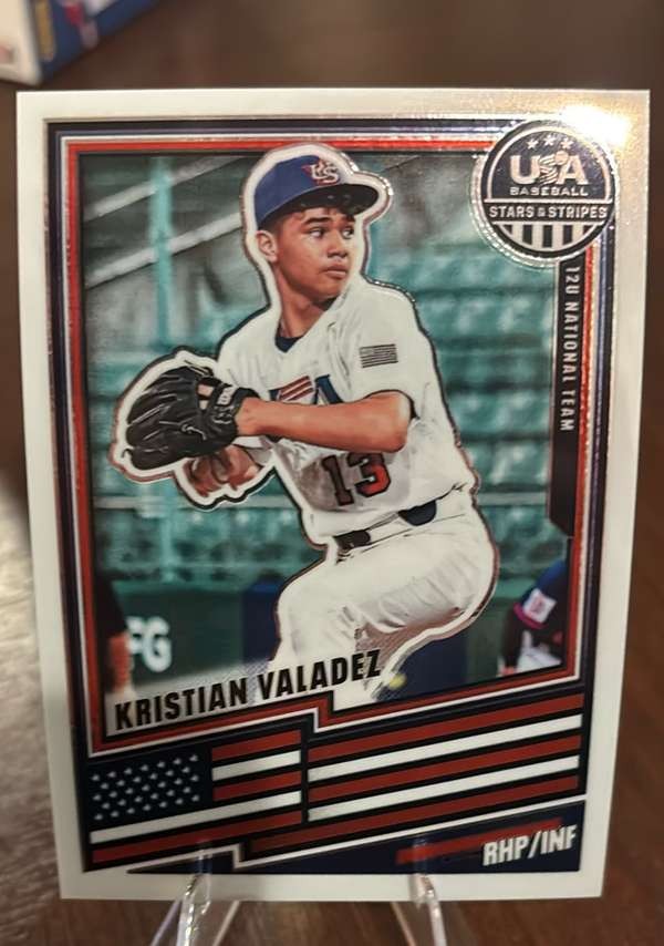 2026 Panini Stars & Stripes Prizm USA Baseball #108 Kristian Valadez