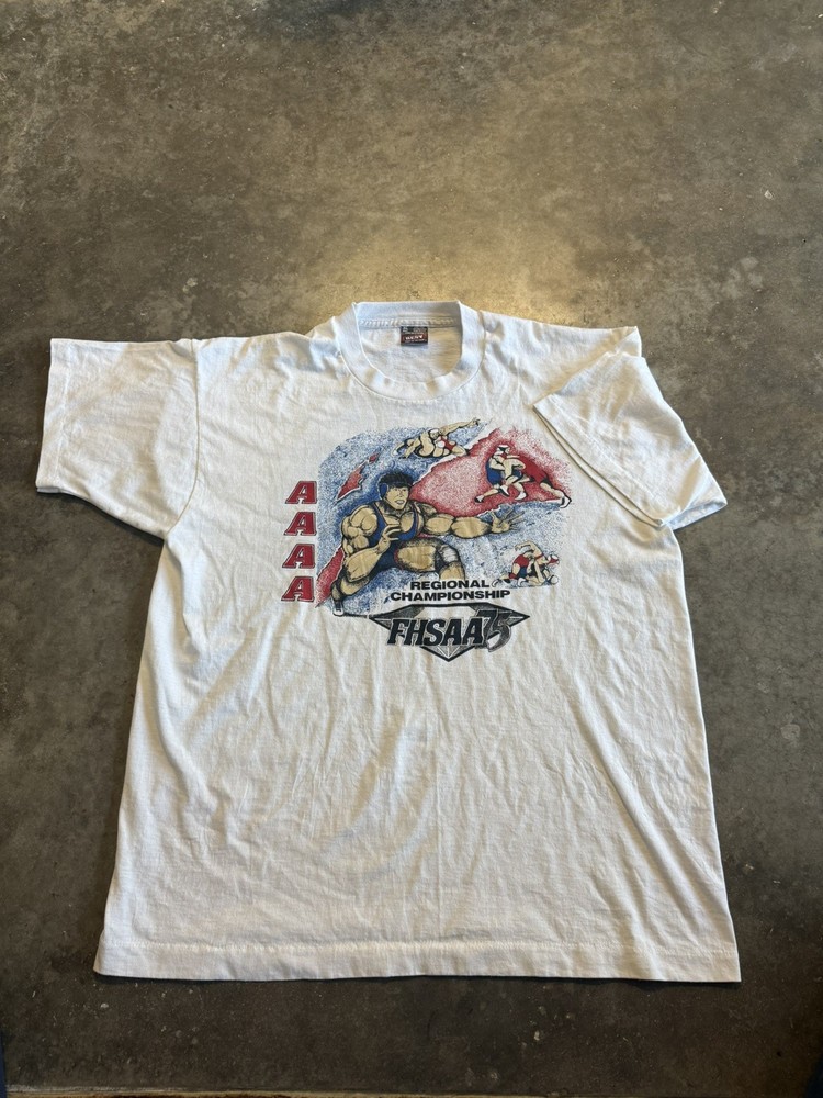 Vintage 90s Wrestling championship Shirt FHSAA Made In USA single stitch