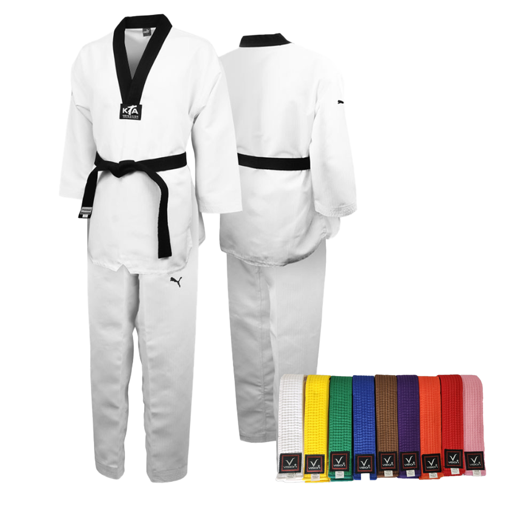 PUMA Taekwondo Uniform Dobok + Belt Set For men, women, kids Korea TKD