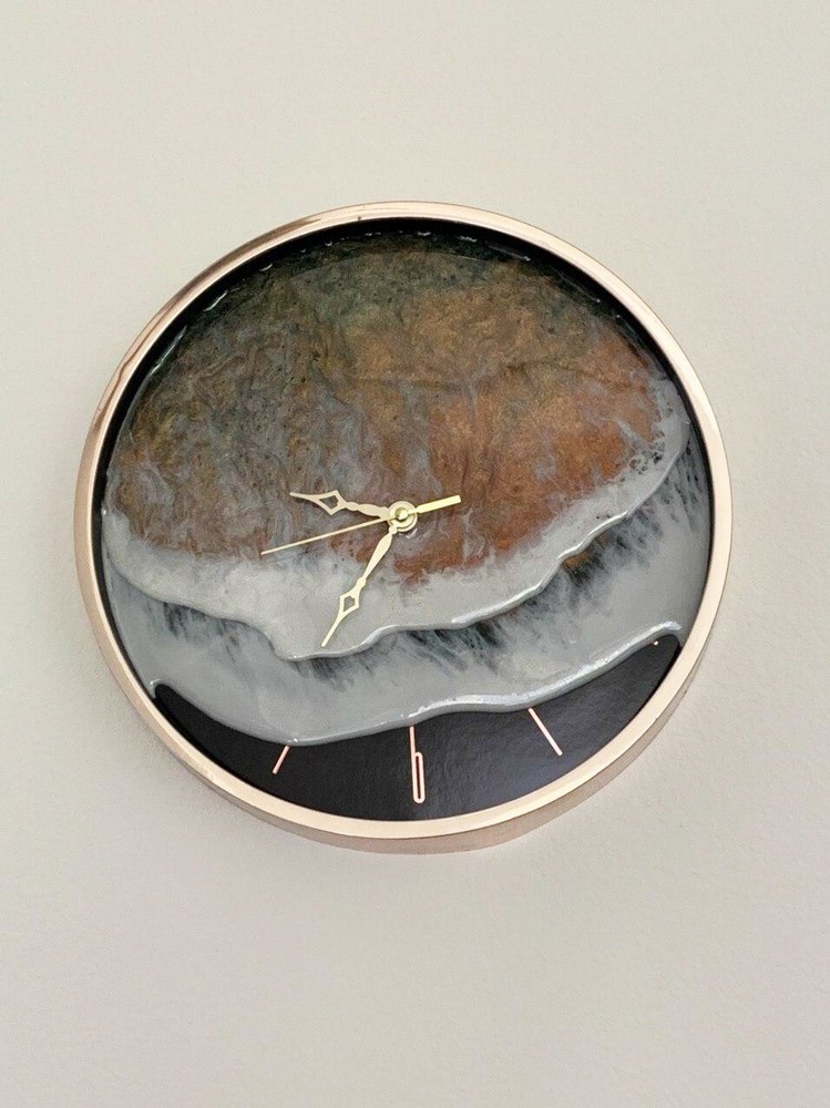 Abstract Ocean Resin Art Clock for Stylish Home Decor-image