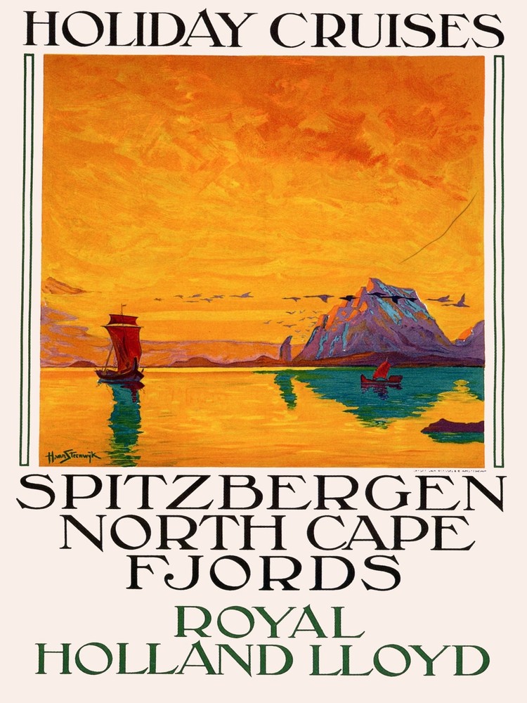 Decor Holland Holiday Cruises Travel Poster. Graphic Design. Home Wall Art. 2079