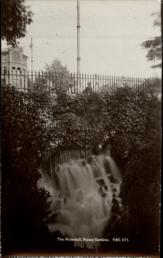 The Waterfall ~ Kensington Palace Gardens ~ London England UK ~ real photo RPPC