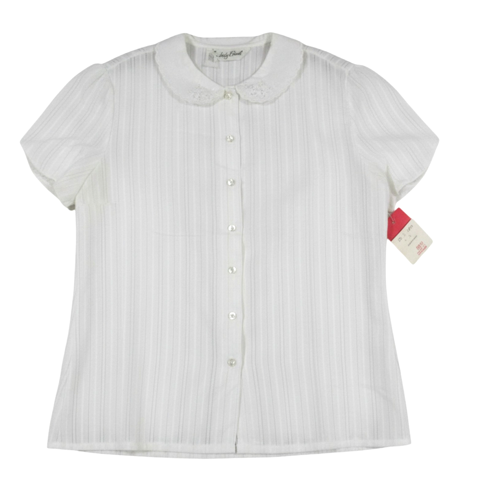 NWT VTG JUDY BOND Semi-Sheer TWILL Button-Up TULIP SLEEVES Blouse/Top Sz 14