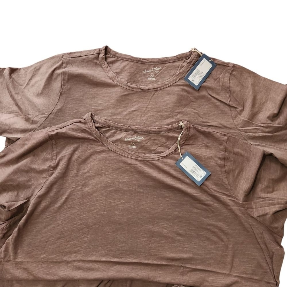 Universal Thread Women's 2-Pack Casual Brown T-Shirts Size 4X 100% Cotton
