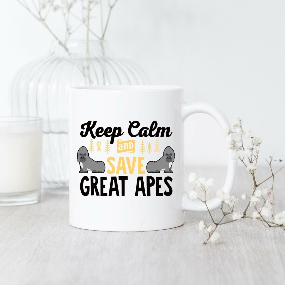 Keep Calm and Save Great Apes - Extinction Awareness Mug