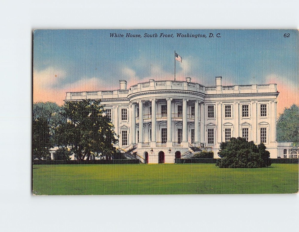 Postcard White House South Front Washington DC