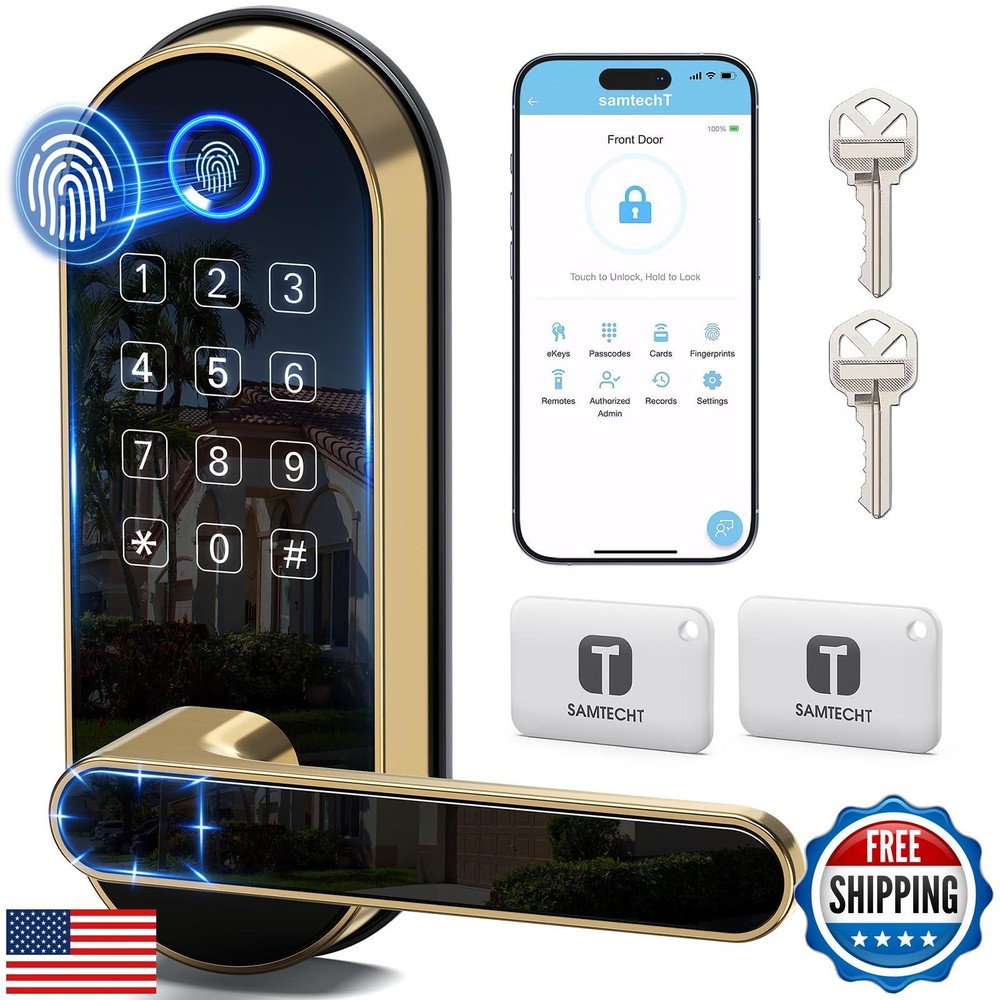 Fingerprint Smart Lock with Keyless Keypad & Code Access for Digital Entry