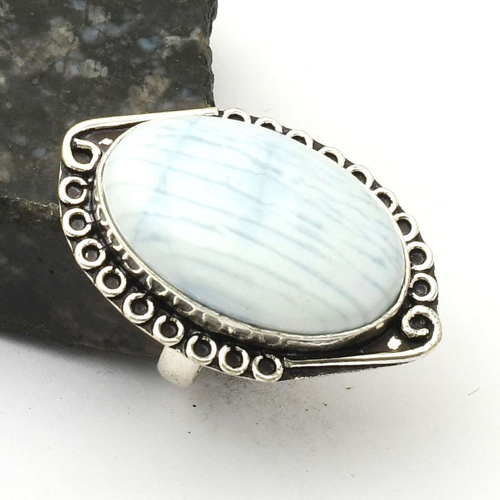 Owyhee Opal Handmade Ethnic Ring for Women Size 7.75 AR 42840