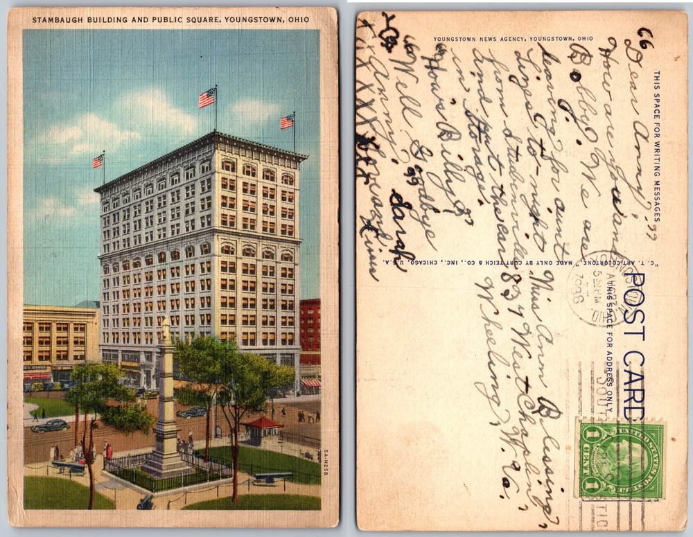 Stambaugh Building Public Square Youngstown OH Postcard