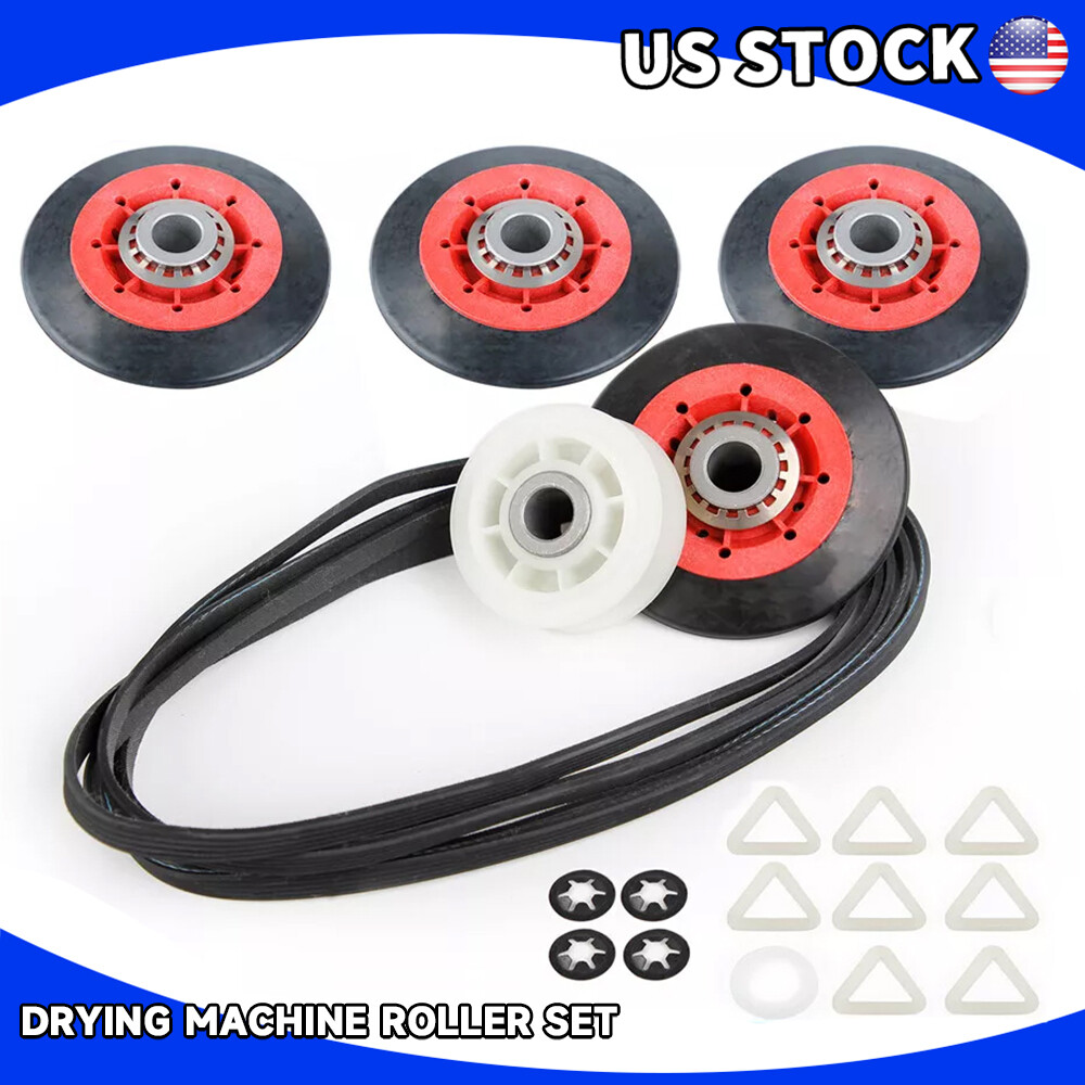 4392067 Dryer Repair Kit Belt Rollers & Idler For Whirlpool Kenmore Maytag Duet