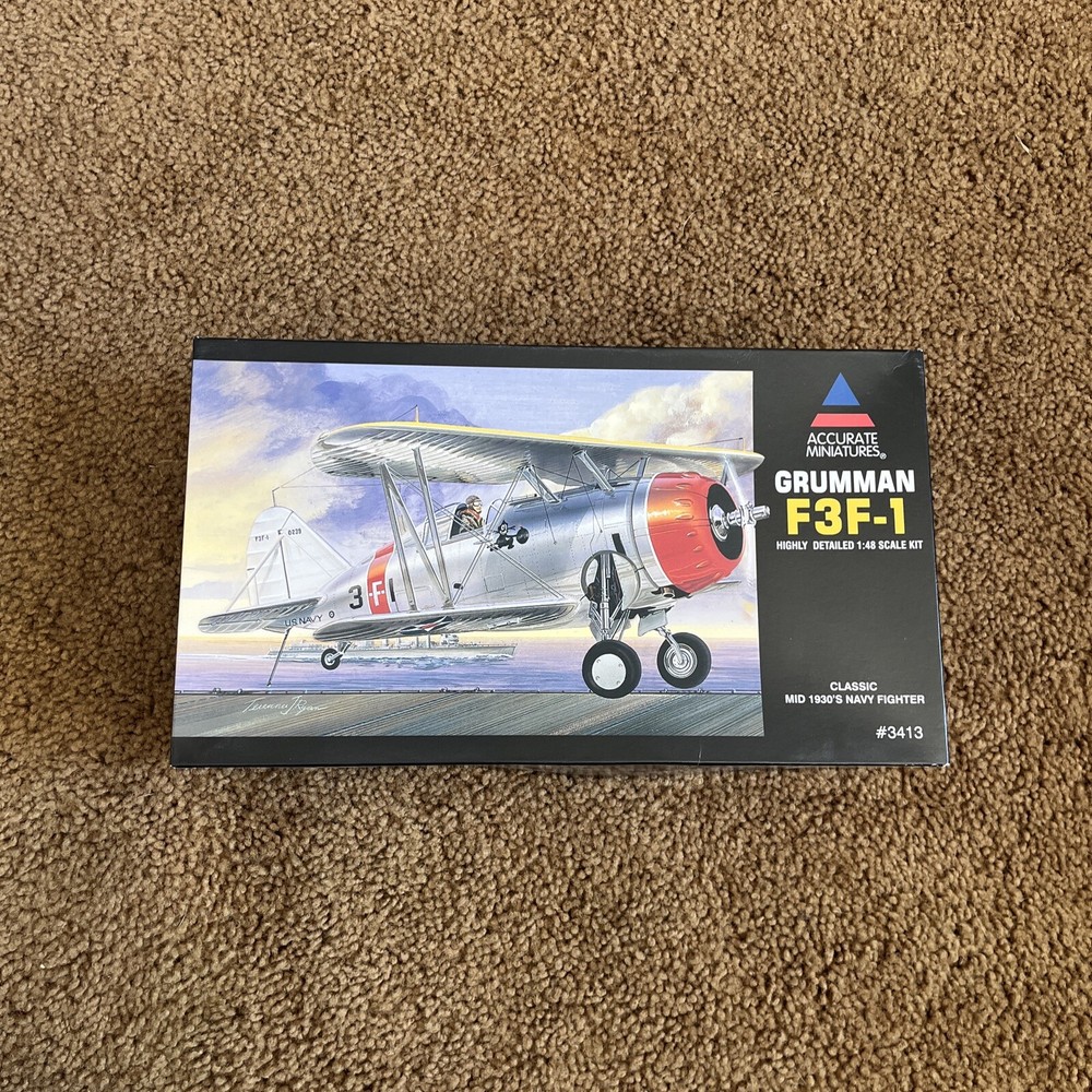 Accurate Miniatures 1/48 Scale Grumman F3F-1 Model Kit #3413 Sealed Parts-image