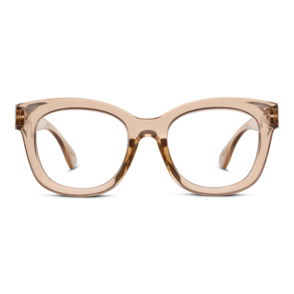 Women’s Center Stage Soft Square Reading Glasses Tan +1.50 Magnification