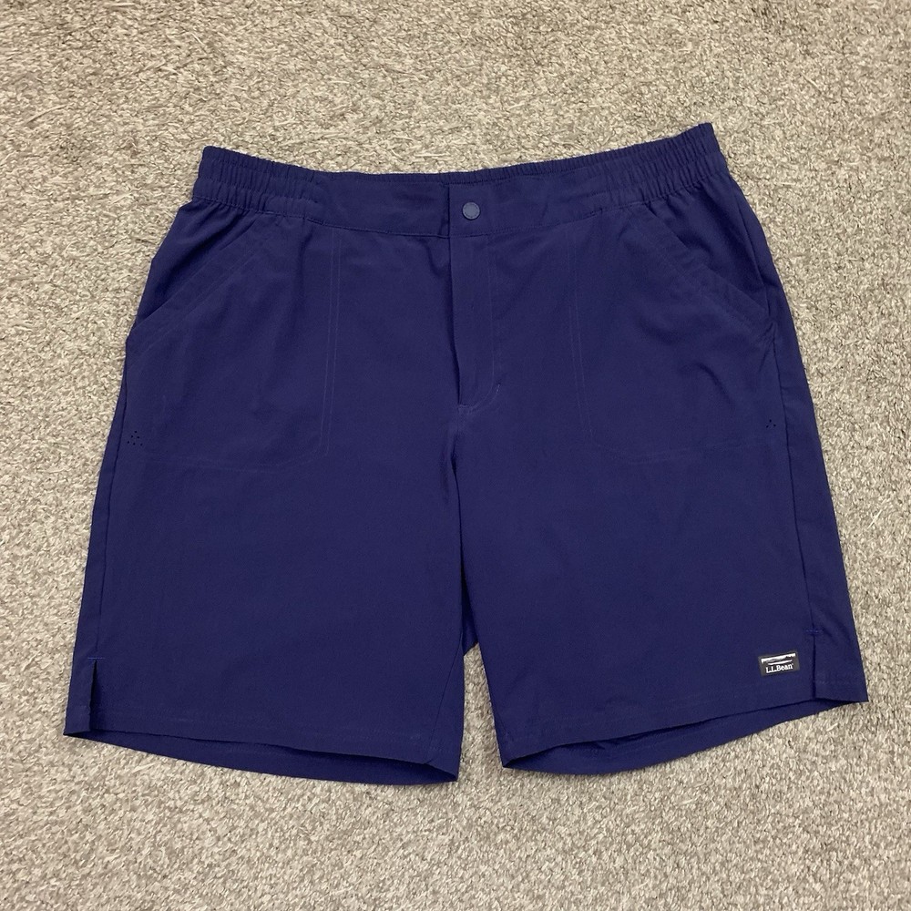 LL Bean Shorts Womens 16 Navy Blue Outdoor Stretch UPF Sun Protection Hiking
