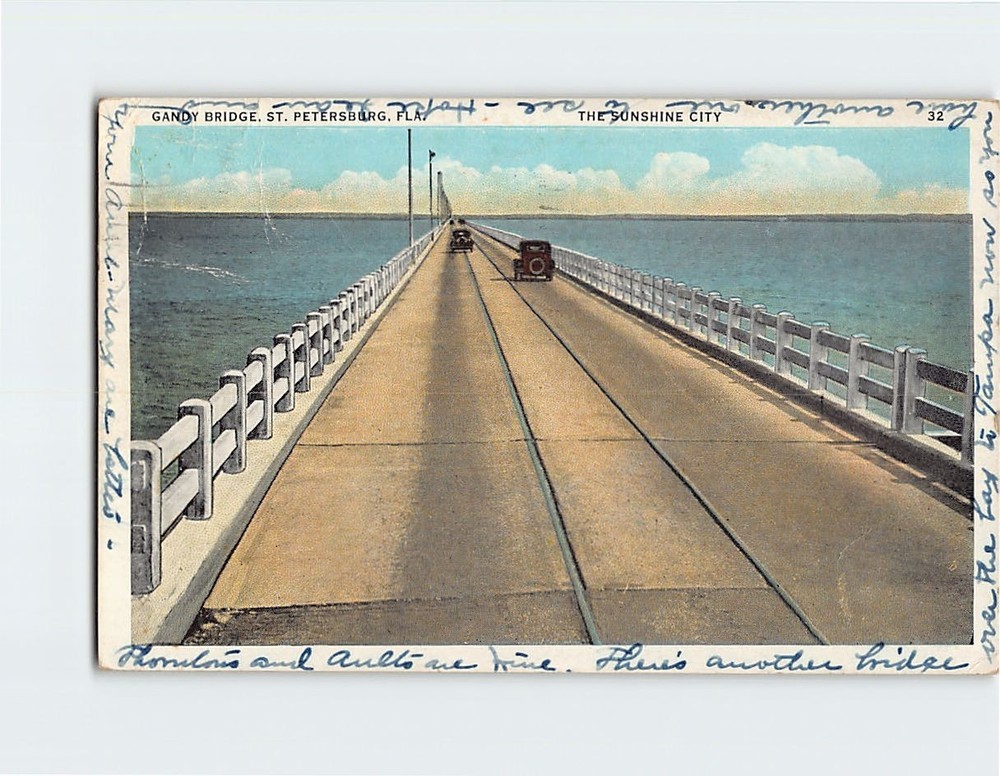Postcard Gandy Bridge The Sunshine City St. Petersburg Florida USA