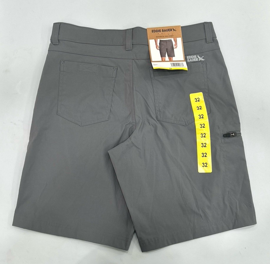 Eddie Bauer Men's Tech Shorts, Gray, Size 32