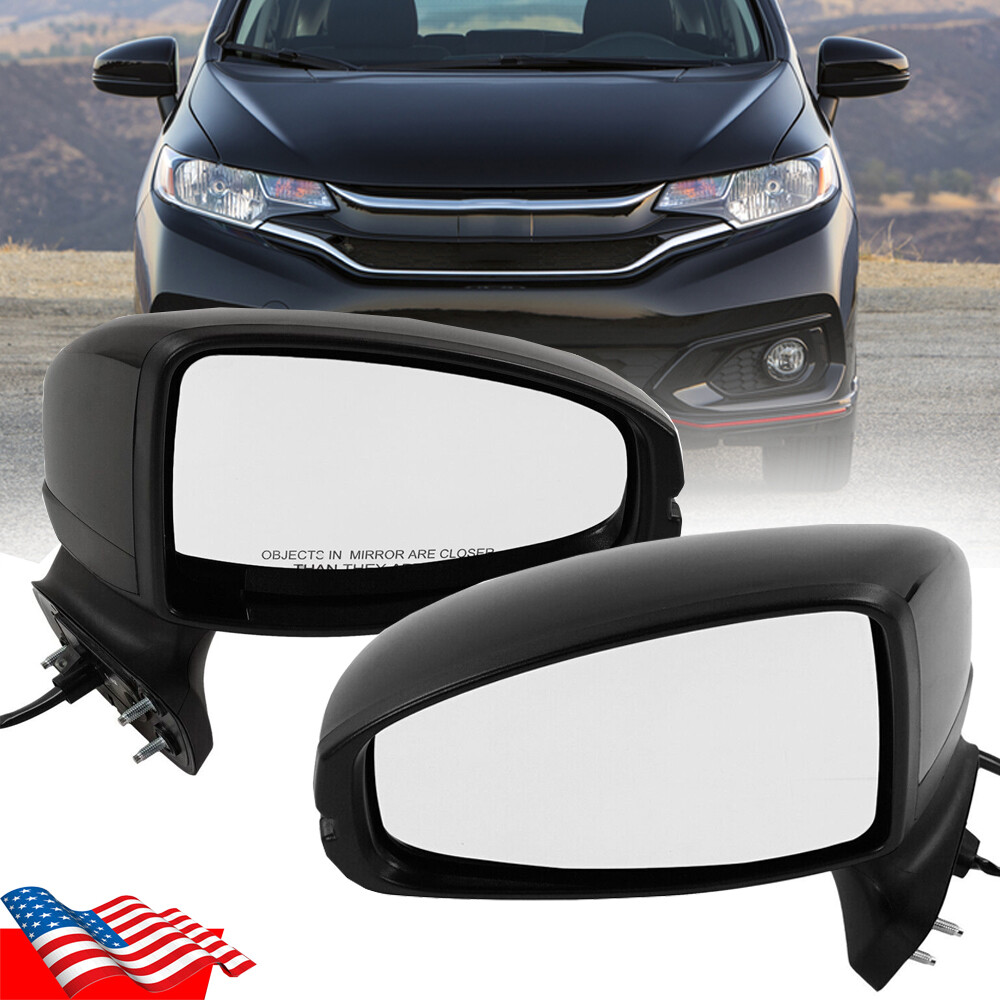 Black 3Pin Side Mirror Assembly Left&Right Manual Fold For Honda Fit 2015-2020