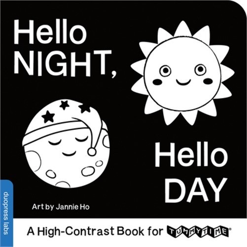 Hello Night, Hello Day: A High-Contrast Book for Tummytime (Board Book)