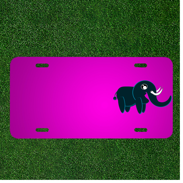 Create Your Own Custom Car License Plate with Personalized Names and Animal Design in Sleek Black Finish