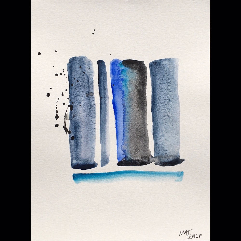 Matt Scalf Abstract ORIGINAL PAINTING Watercolor 9x12 Modern Contemporary Decor