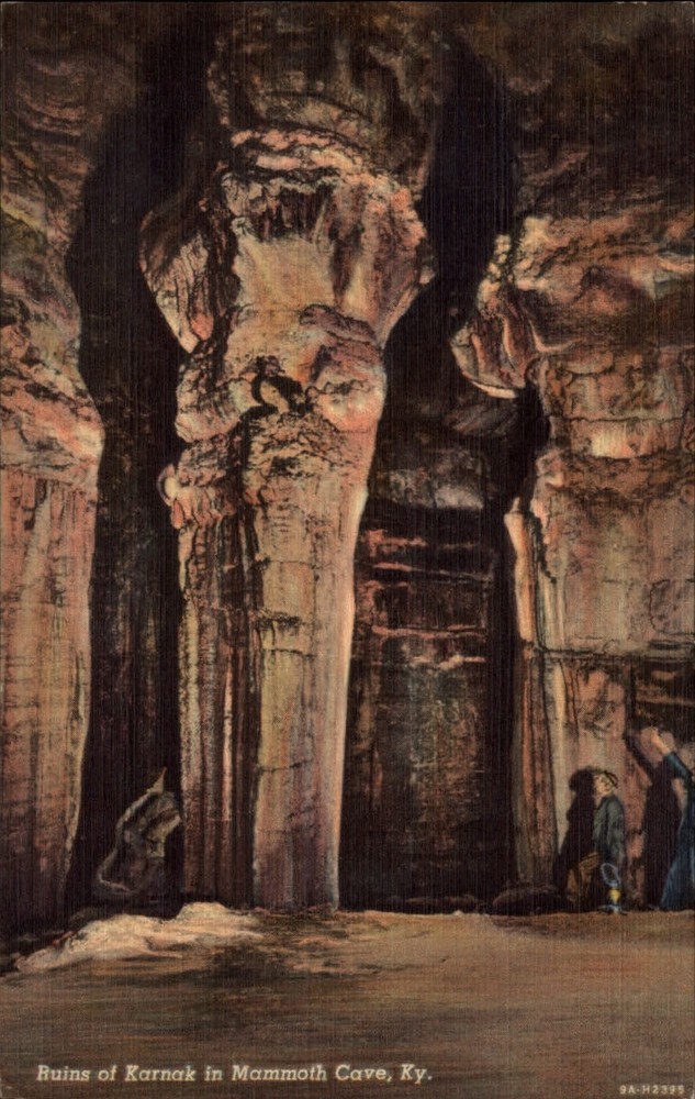 Mammoth Cave Kentucky ruins of Karnak rock formations 1941 vintage postcard