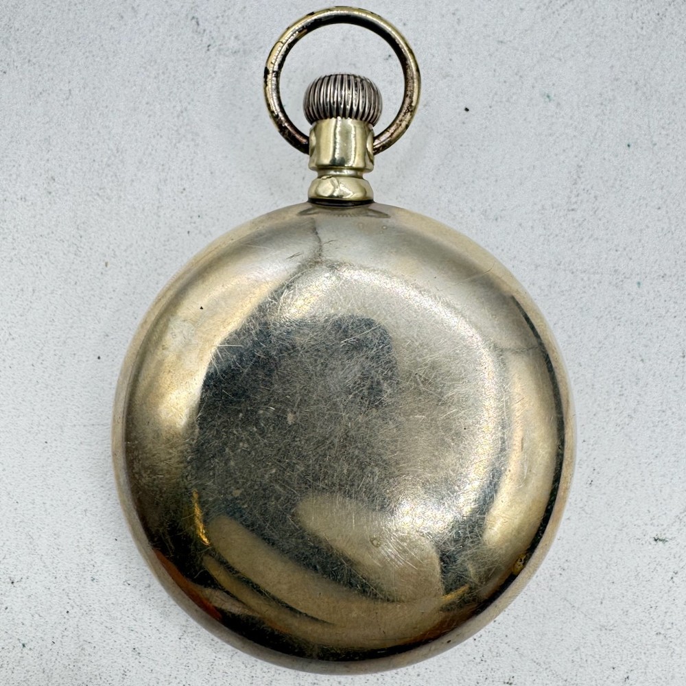 Antique 18s Crescent Swingout Open Face Pocket Watch Case Nickel AlloyUSA