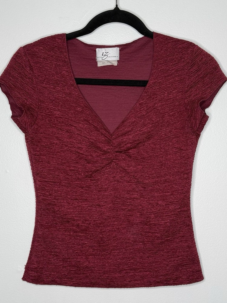 A Byer Top Size M Baby Doll Y2K Red Burgundy 90s Academia Vintage