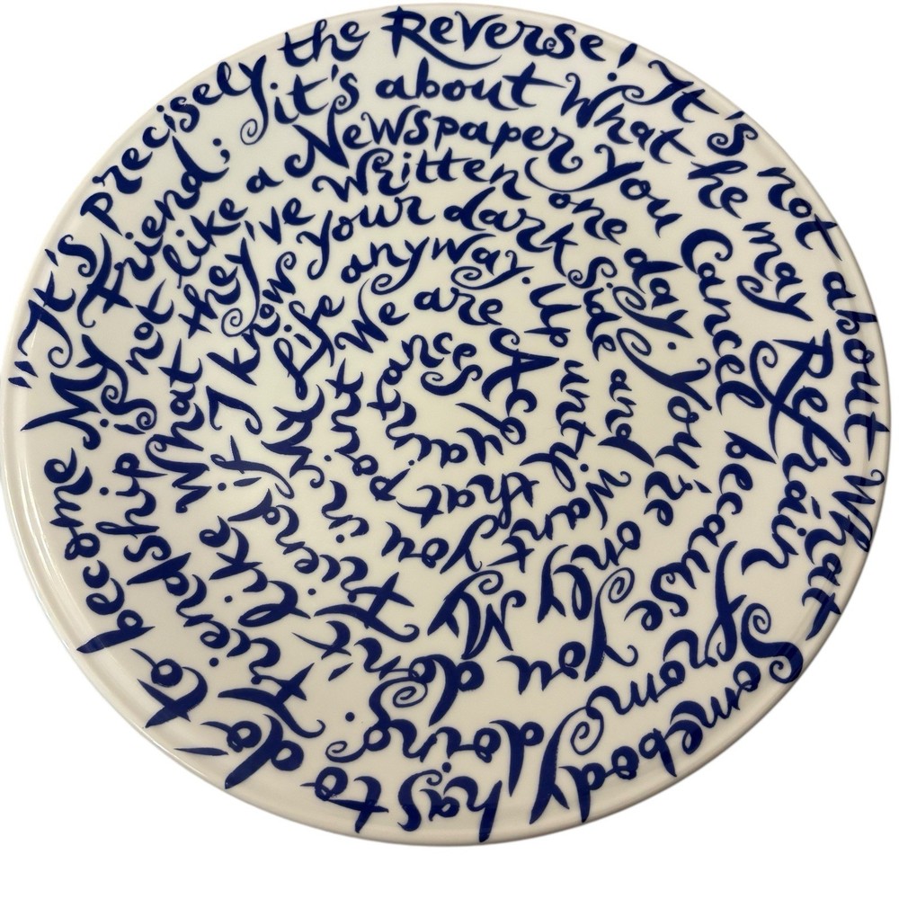 Royal Delft 12” Diskus Plate Friendship Blue & White Nicole van Schouwenburg