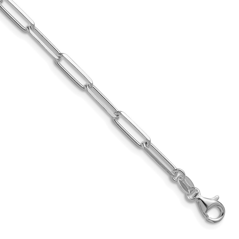 Sterling Silver Rhodium-plated 3.5mm Paperclip Chain Necklace 22