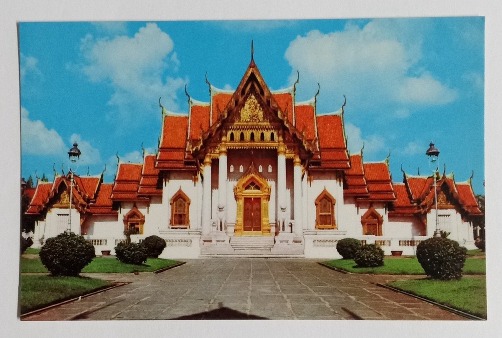 Wat Benchamabophit Marble Temple Bangkok Thailand Vintage Postcard PHORN THIP