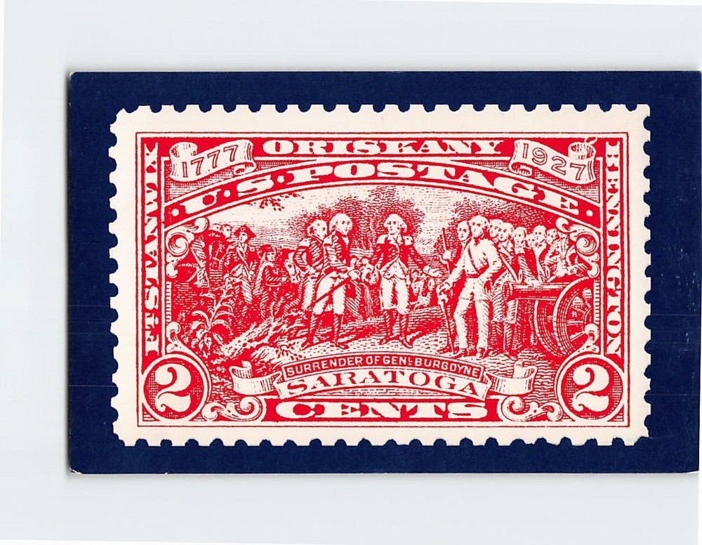 Postcard Surrender of Gen. Burgoyne 2 Cents US Postage Saratoga New York USA
