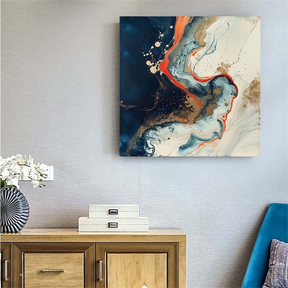 blue abstract oil painting hand painted on canvas Home Decoration Room 31in