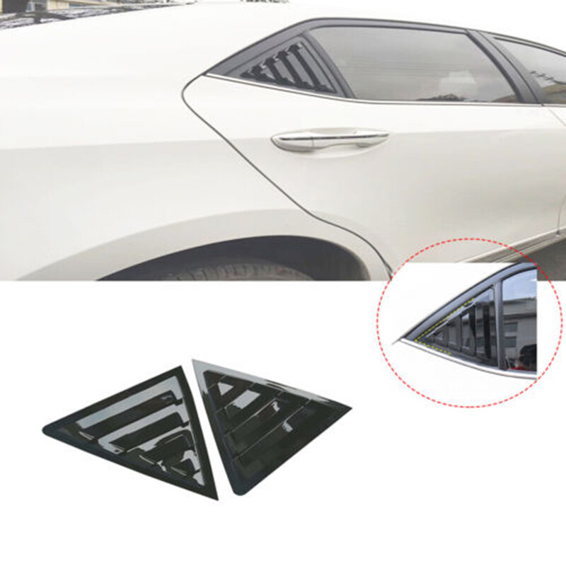 Black Side Window Vent Louver Cover for 2014 2015 2016 2017 2018 Toyota Corolla