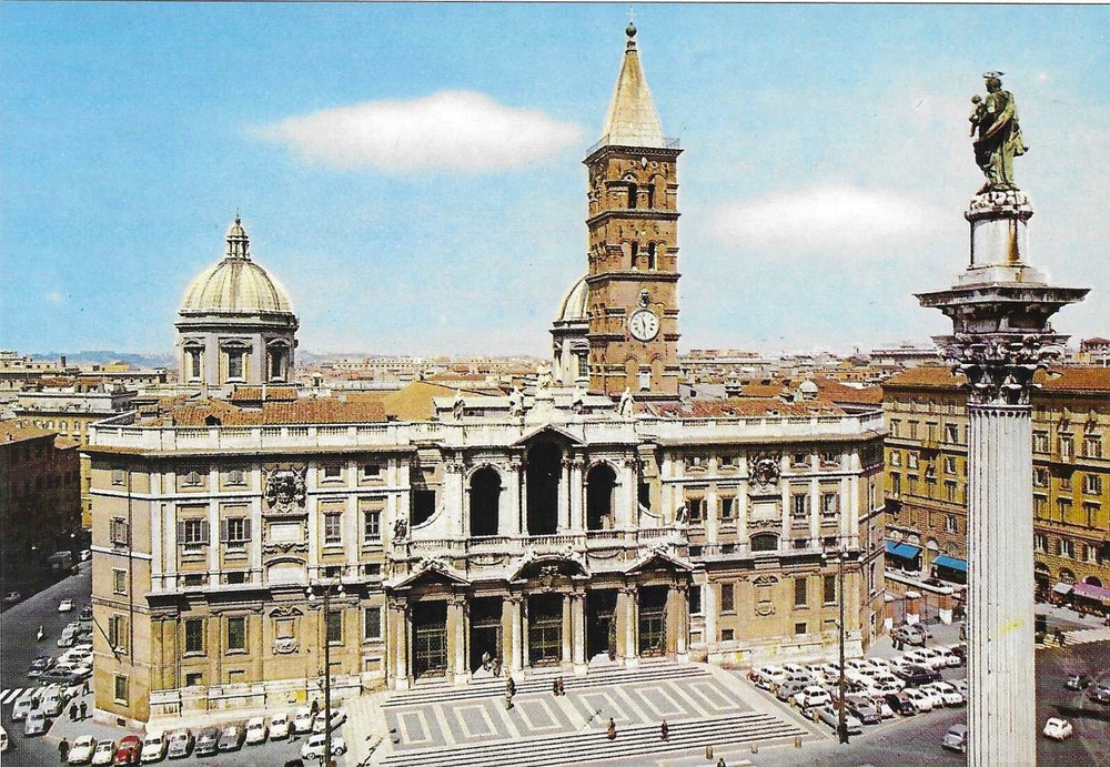 Vintage Italy Chrome Postcard Rome Roma Basilica S Maria Maggiore Church
