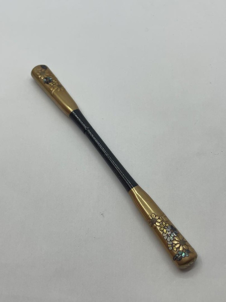 Vintage Kimono-Inspired Gold Spiral Wooden Flower Hairpin 39cm