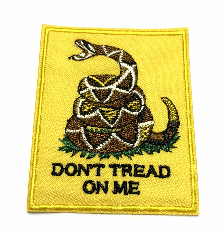 U.S. Gadsden Flag Don't Tread on Me Timber Rattlesnake Embroidered Patch Iron On