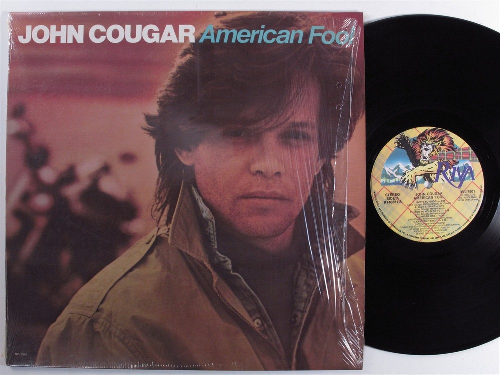 JOHN COUGAR MELLENCAMP American Fool RIVA LP VG+ club edition SHRINK d