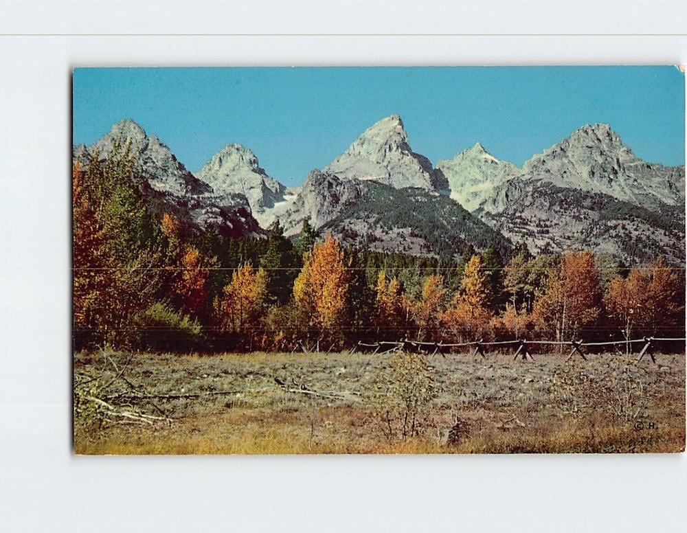Postcard Teton Range Grand Teton National Park Wyoming USA