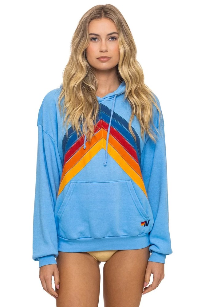 🧡*NWT*Aviator Nation Mountain Stitch Chevron Hoodie Rainbow Unisex Size XS🧡