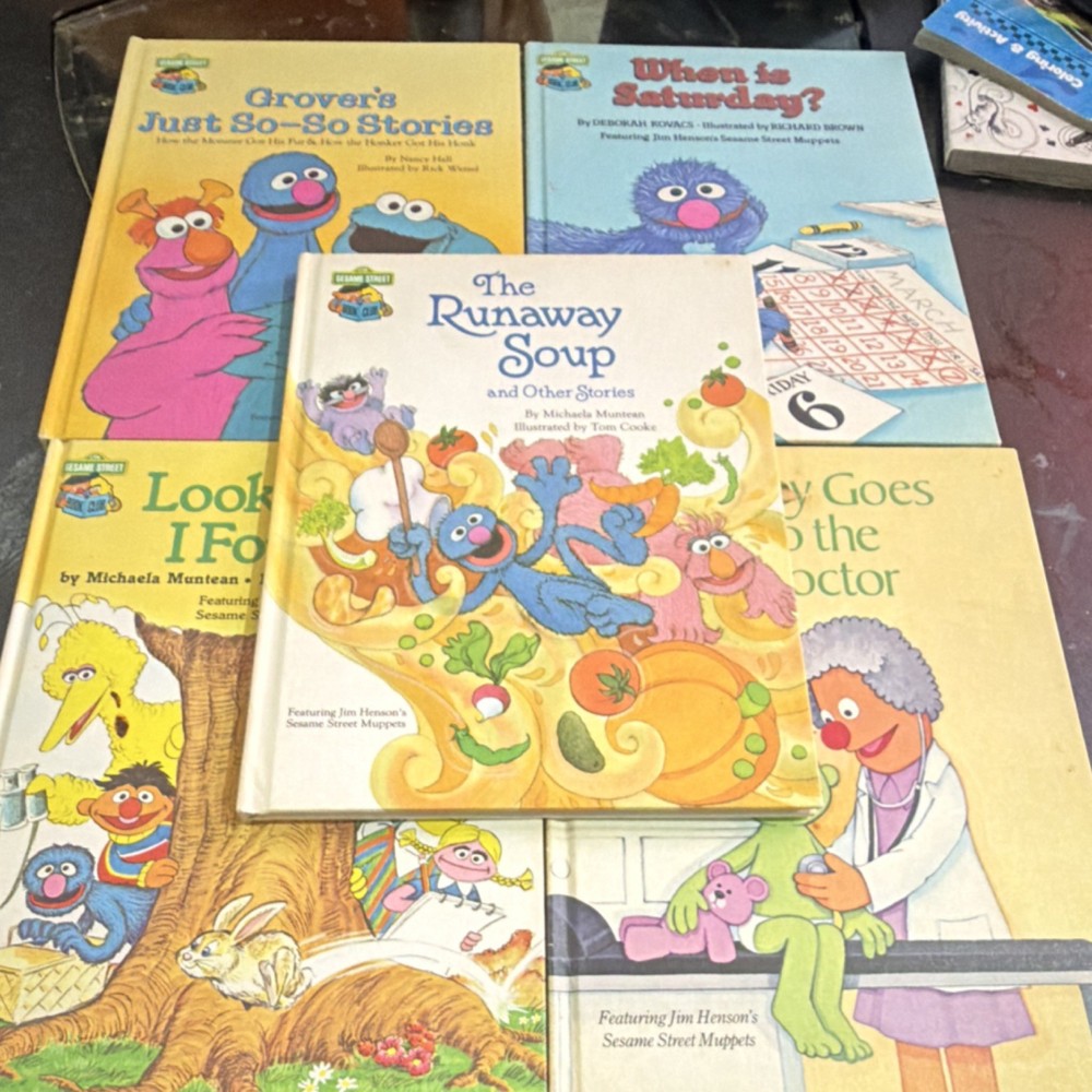 Sesame Street Book Club Hardcover Illustrated Children's Picture Book Lot