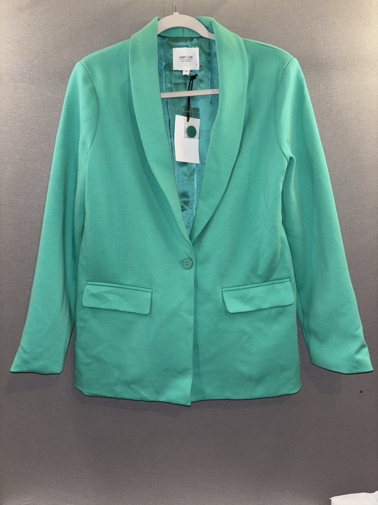 Grey Lab Turquoise Women's Blazer Suit Coat Medium NWT