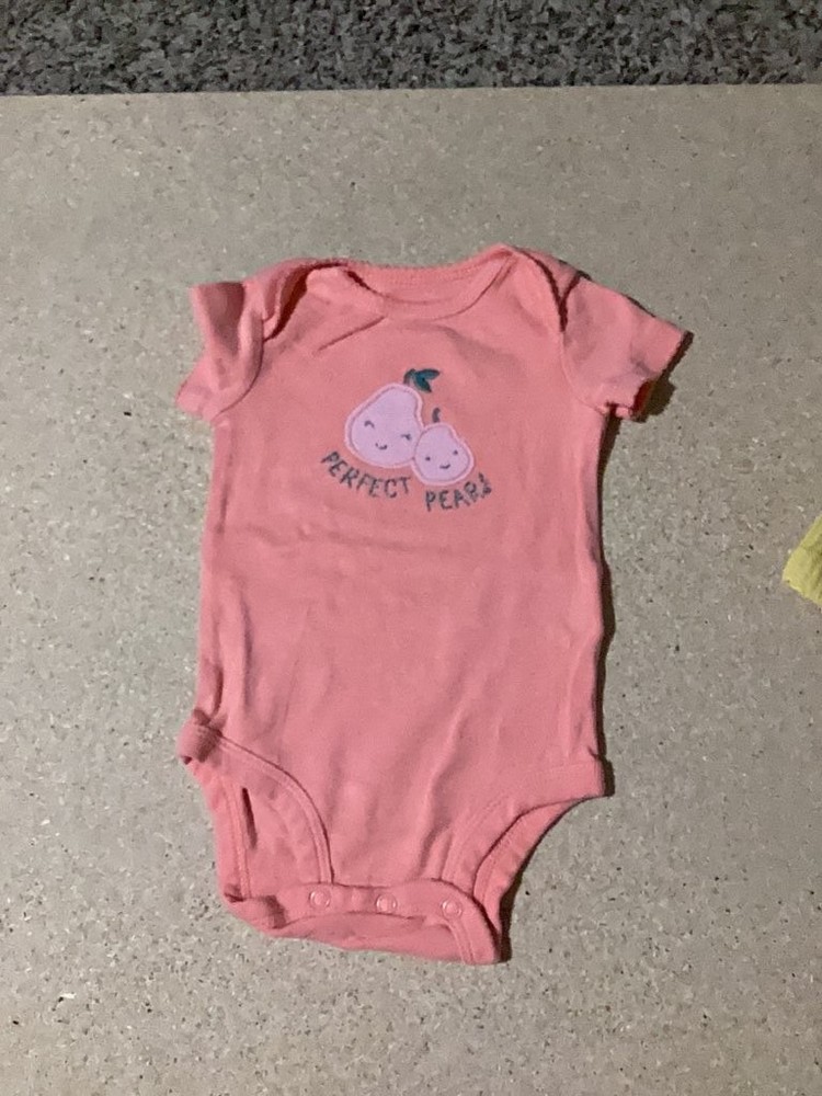 Child of Mine by Carter's Pink 'Perfect Pears' Baby One Piece