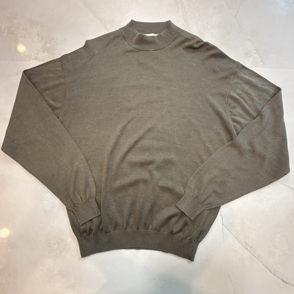 Pronto Uomo Men’s Sweater Medium Gray Mock Neck Pullover Knit Long Sleeve